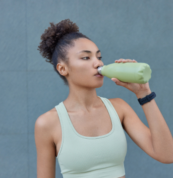 Woman drinking water